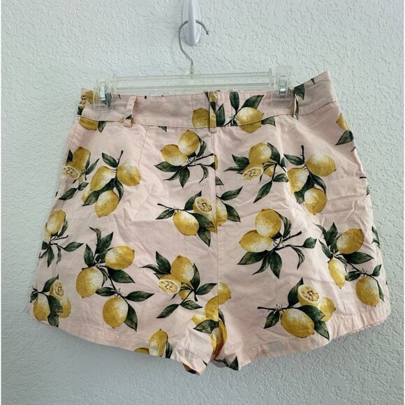Mackenzie & Me Womens Shorts L Pink 100% Cotton Lemon Print Tuscany Italy Farm - Picture 5 of 12